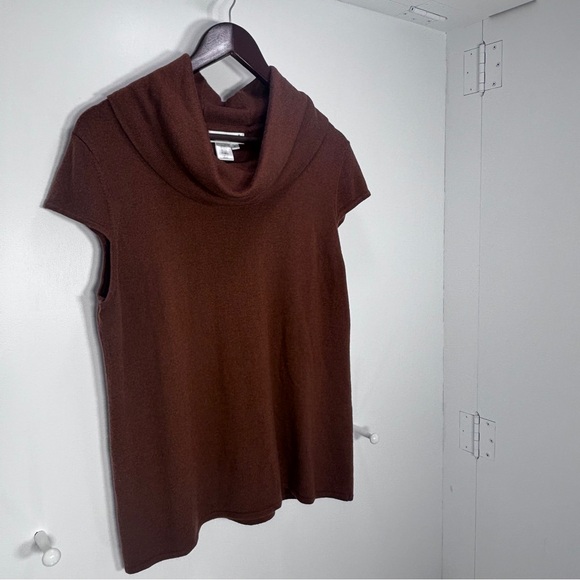 Coldwater Creek Women's Size XL Cap Sleeve Brown Cowl Neck Sweater Pullover - Picture 1 of 7